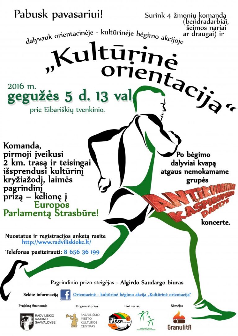 Naujas renginys Radviliškyje – orientacinis bėgimas „Kultūrinė orientacija“