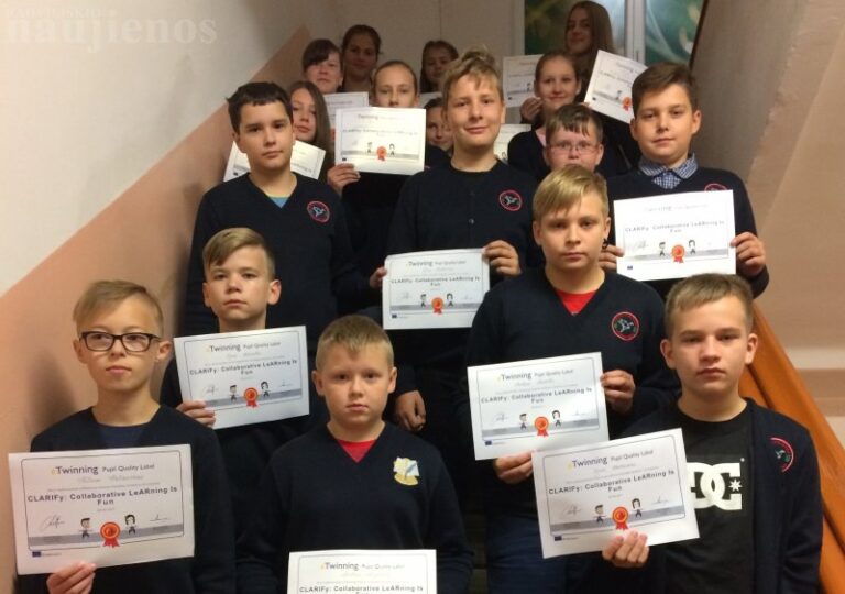 Vinco Kudirkos progimnazijos projektui – kokybės ženklelis