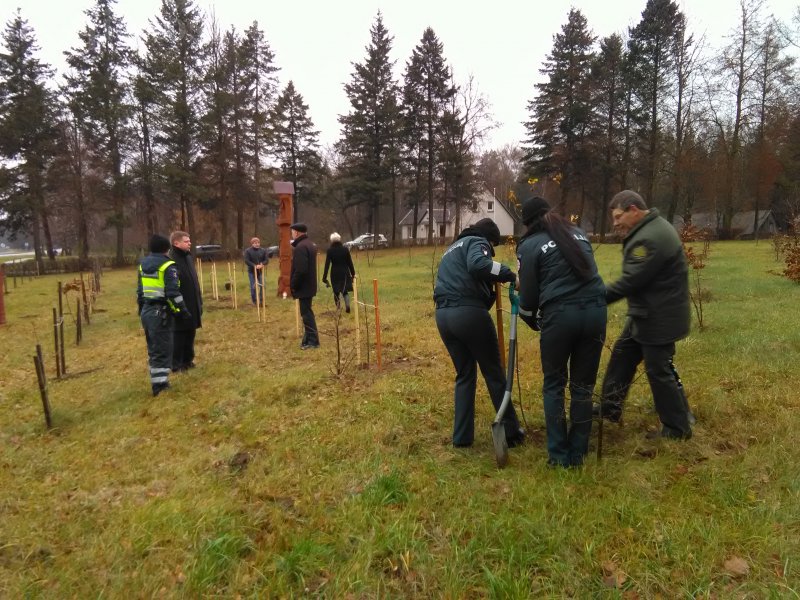Kolegos padėjo gėlių prie tarnybos metu žuvusios policijos pareigūnės Ligitos Baniulytės atminimą įamžinusio koplytstulpio.