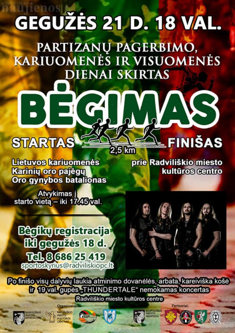Kviečia Partizanų pagerbimo, kariuomenės ir visuomenės dienai skirtas bėgimas