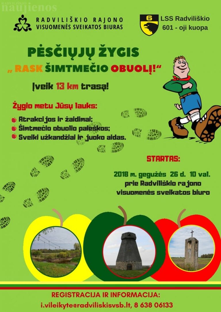 Pėsčiųjų žygis „Rask šimtmečio obuolį“ – gegužės 26 dieną