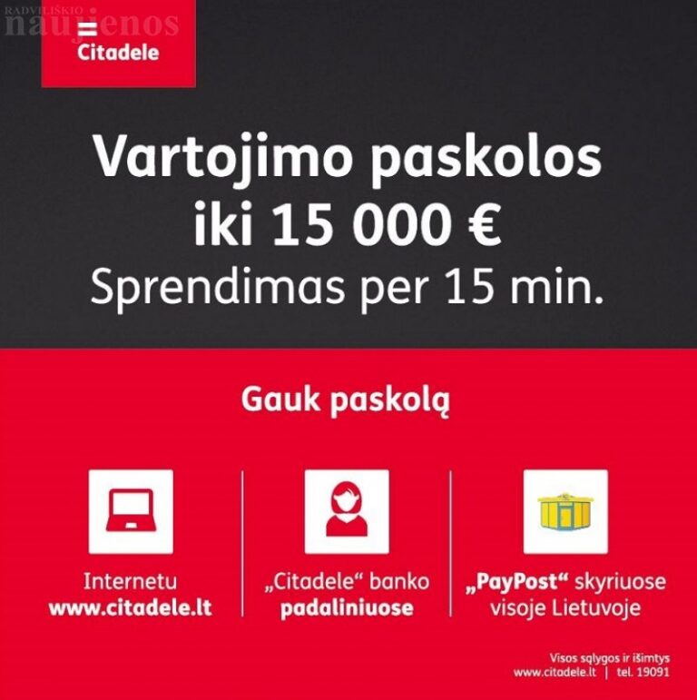 Vartojimo paskolos iki 15 tūkstančių eurų – vos per 15 munučių!