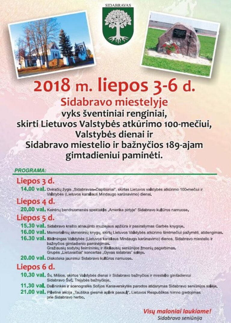 Į Sidabravą kviečia šventiniai renginiai