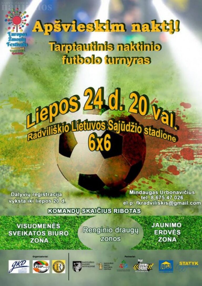 Registruokitės į tarptautinį futbolo turnyrą