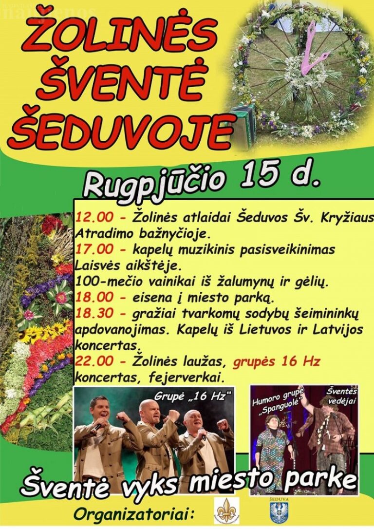 Rugpjūčio 15-ąją – Žolinės šventė Šeduvoje