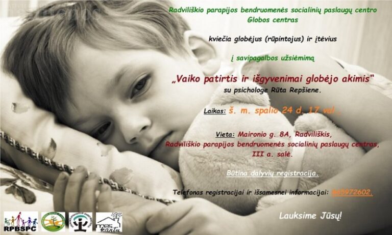Globėjai ir įtėviai kviečiami į savipagalbos užsiėmimą