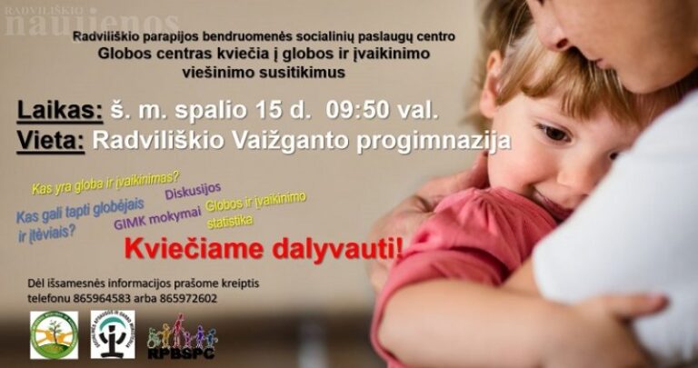 Į Vaižganto progimnaziją kviečia globos ir įvaikinimo viešinimo susitikimai