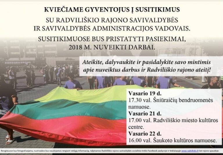 Kviečiame į susitikimus su rajono savivaldybės vadovais