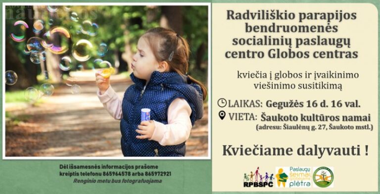Kviečiame į globos ir įvaikinimo viešinimo susitikimą
