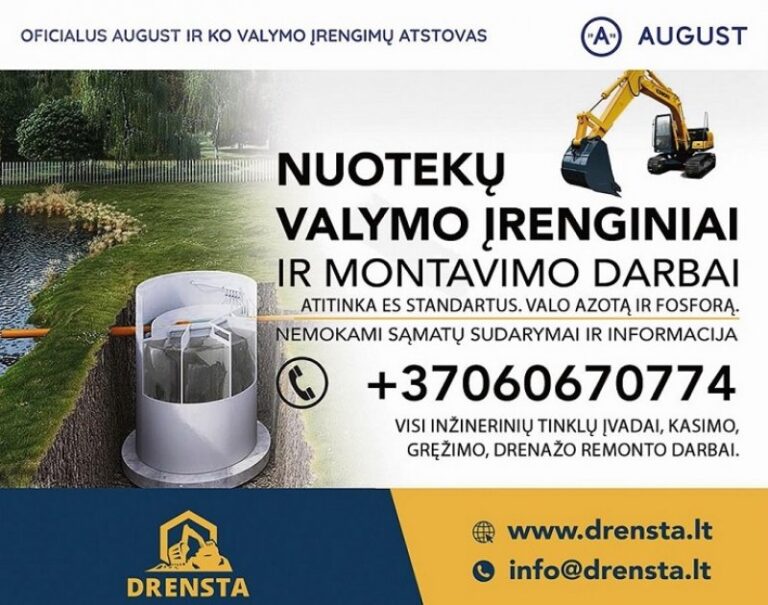 Įsirenkite nuotekų tvarkymo įrenginius ir gaukite kompensaciją.