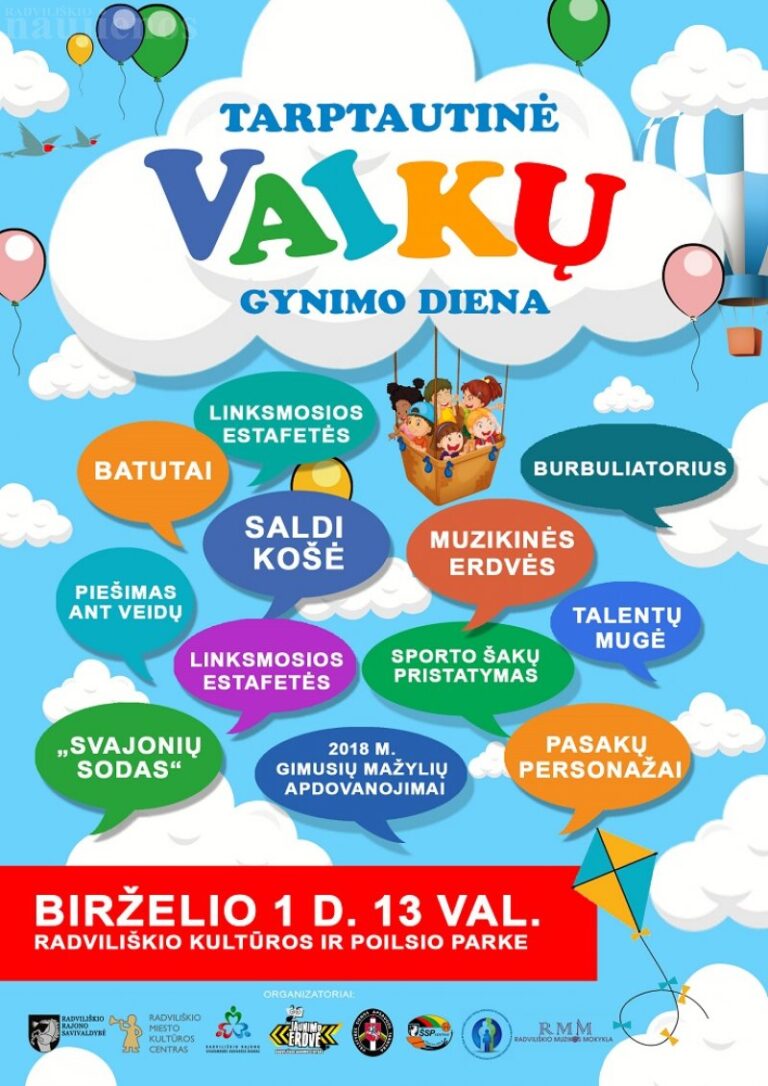 Birželio 1-ąją kviečiame į renginius, skirtus Vaikų gynimo dienai