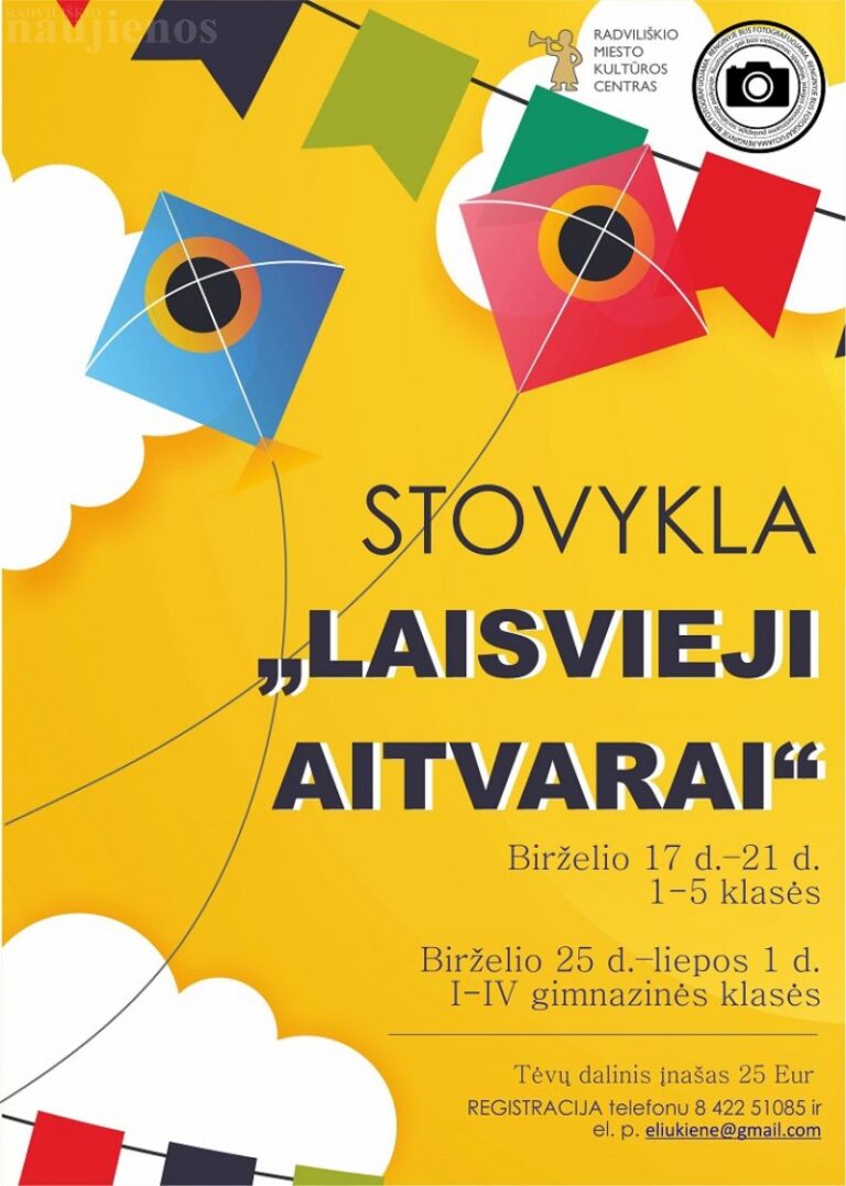 Registruokitės į stovyklą „Laisvieji aitvarai“