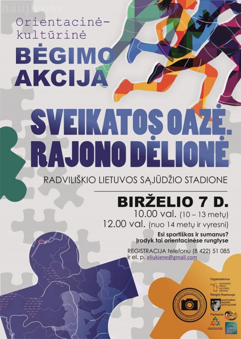 Birželio 7-ąją Radviliškyje – orientacinė-kultūrinė bėgimo akcija