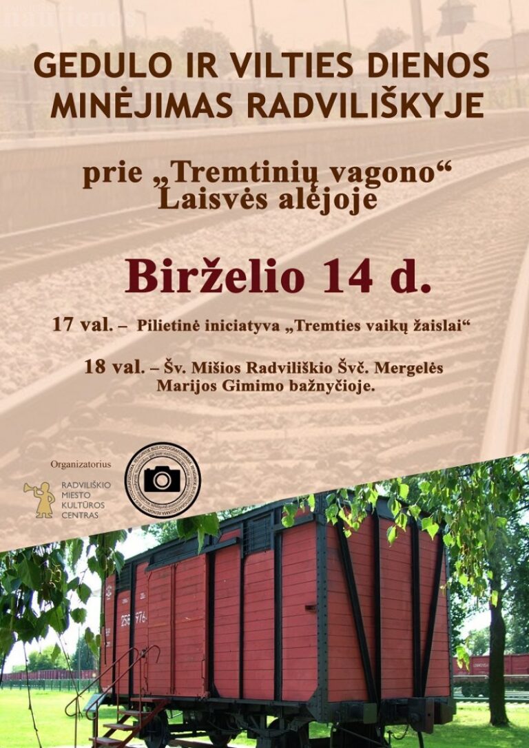 Prie Tremtinių vagono bus minima Gedulo ir vilties diena