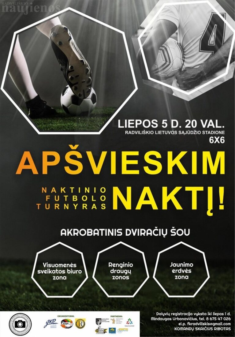 Jau galima registruotis į naktinio futbolo turnyrą