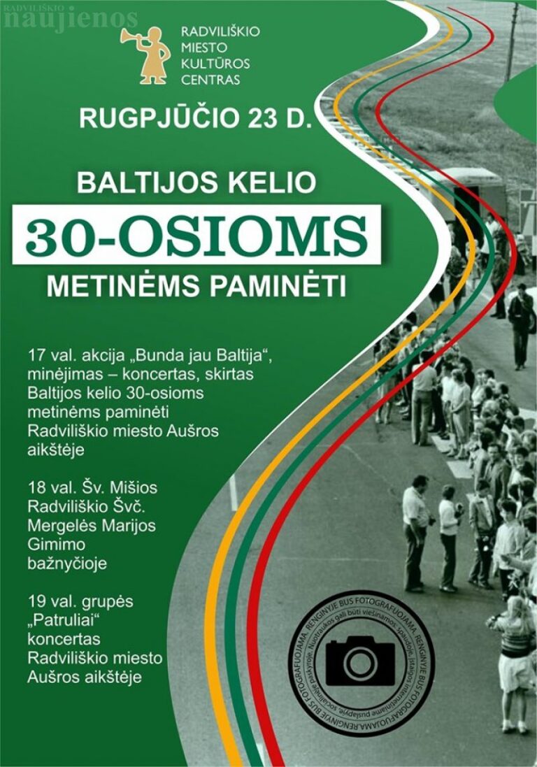 Kartu paminėkime Baltijos kelio 30-ąsias metines