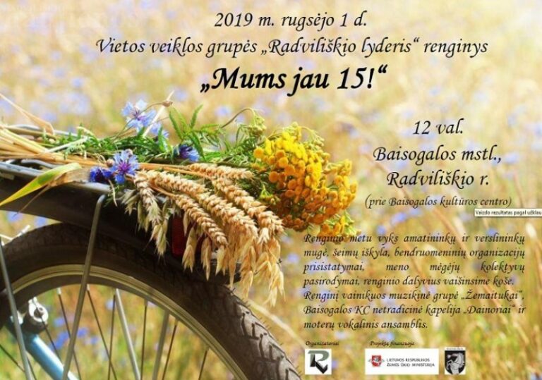 Vietos veiklos grupės „Radviliškio lyderis“ renginys „Mums jau 15!“ – Baisogaloje