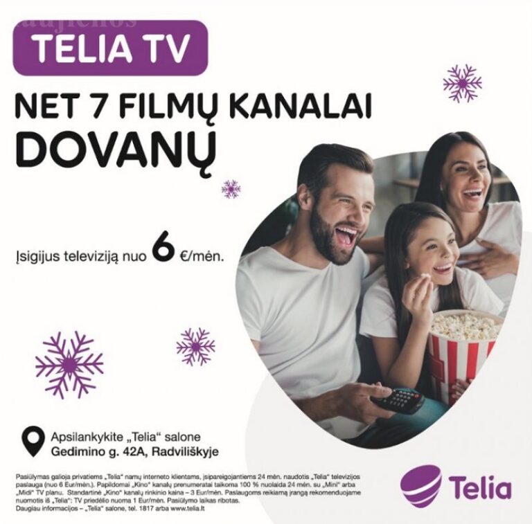 „Telia TV“ ir septynios priežastys ją turėti