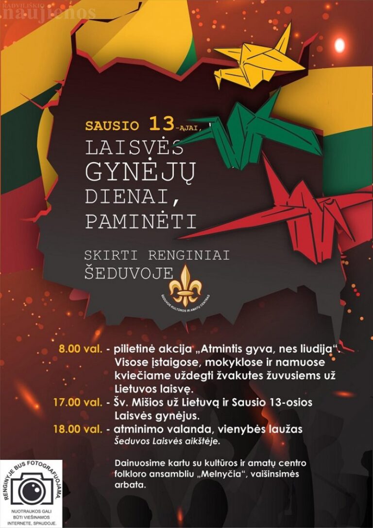Šeduvoje – renginiai Laisvės gynėjų dienai paminėti