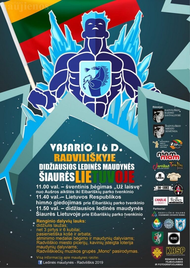 Vasario 16-ąją Radviliškyje – didžiausios ledinės maudynės Šiaurės Lietuvoje