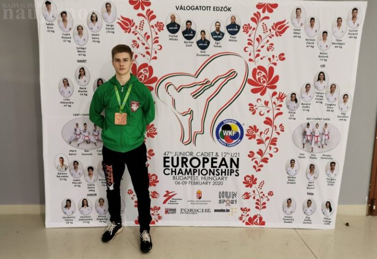Radviliškietis karatistas Gvidas Dišlė Vengrijoje iškovojo bronzos medalį