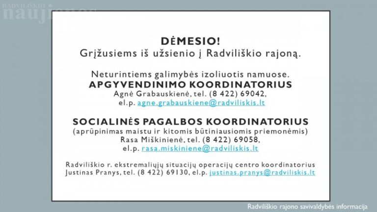 Radviliškiečių saviizoliacijai numatytos kelios vietos