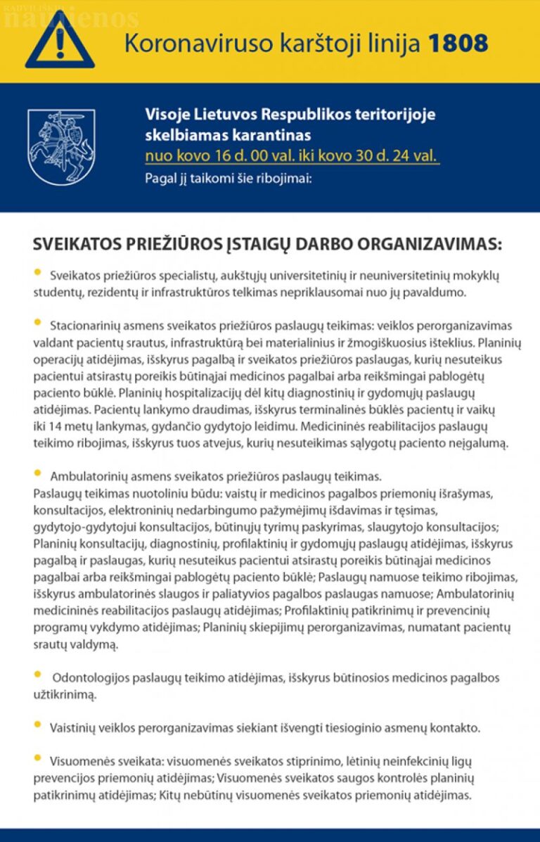 Sveikatos priežiūros įstaigų darbo organizavimas