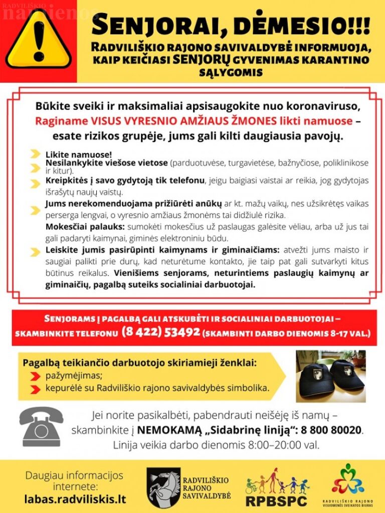 Aktuali informacija senjorams