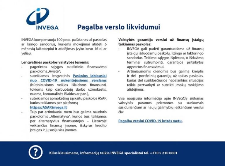 Pagalba verslo likvidumui