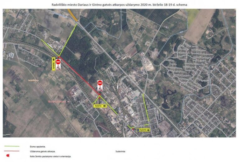 Informacija dėl vykdomų Radviliškio m. Dariaus ir Girėno gatvės remonto darbų