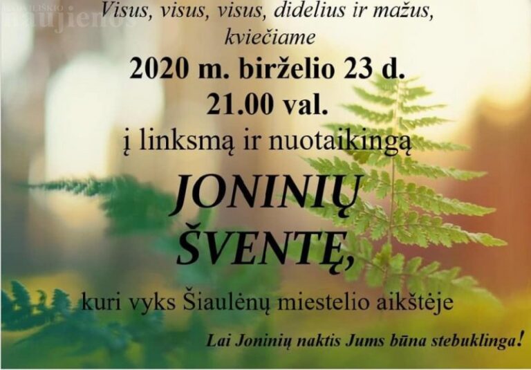 Šiaulėniškiai irgi švęs Jonines