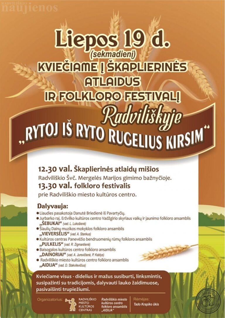 Šįsekmadienį Radviliškyje – Škaplierinės atlaidai ir folkloro festivalis