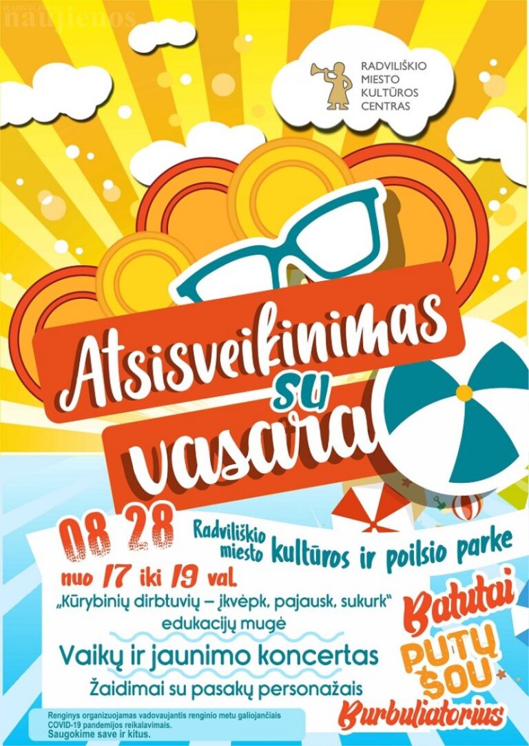 Rugpjūčio 28 dieną Radviliškio miesto parke – atsisveikinimo su vasara šventė