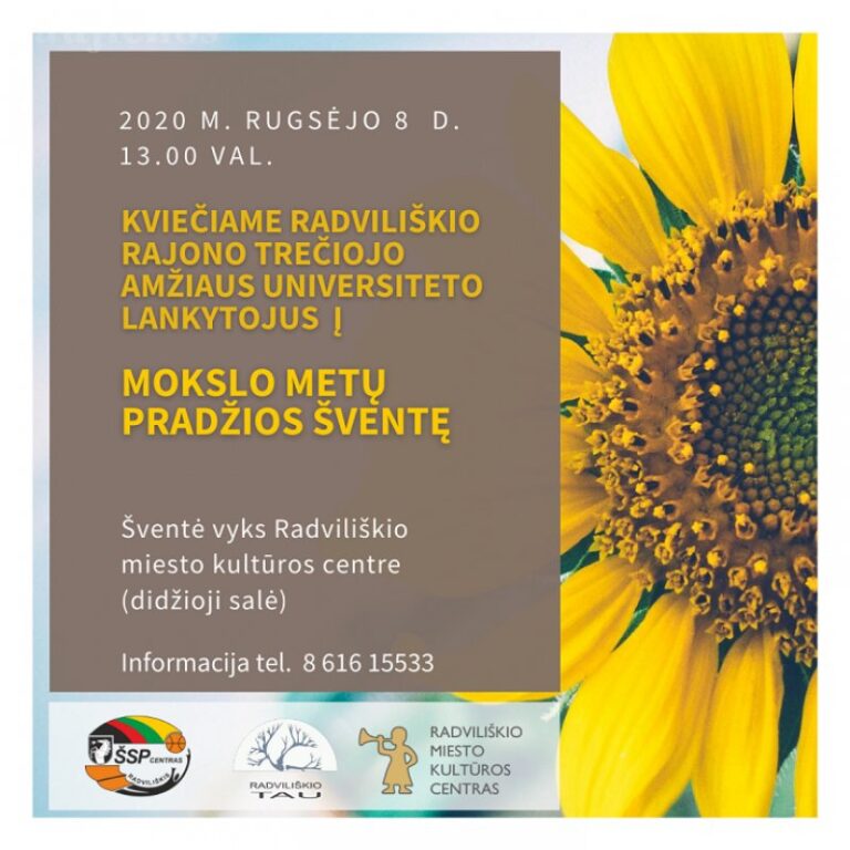 Trečiojo amžiaus universiteto lankytojai kviečiami į mokslo metų pradžios šventę