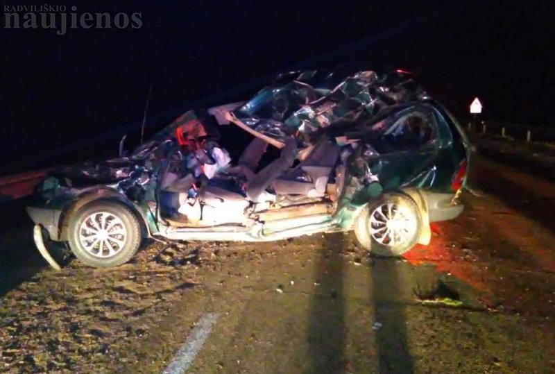 Skaudi  avarija įvyko iš miškavežio priekabos pabirus rąstams.  ŠAVPK nuotr.