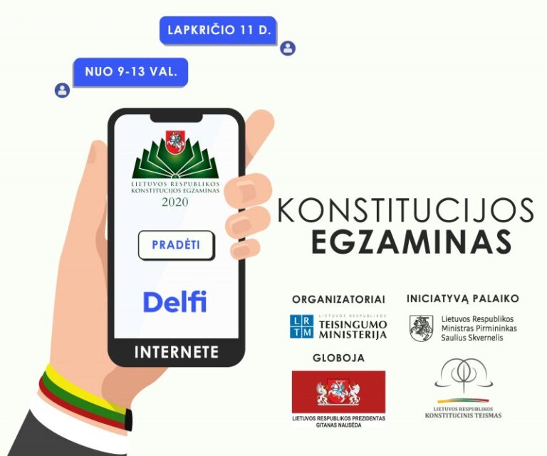 Pasitikrink žinias! Lapkričio 11 dieną laikyk Konstitucijos egzaminą!