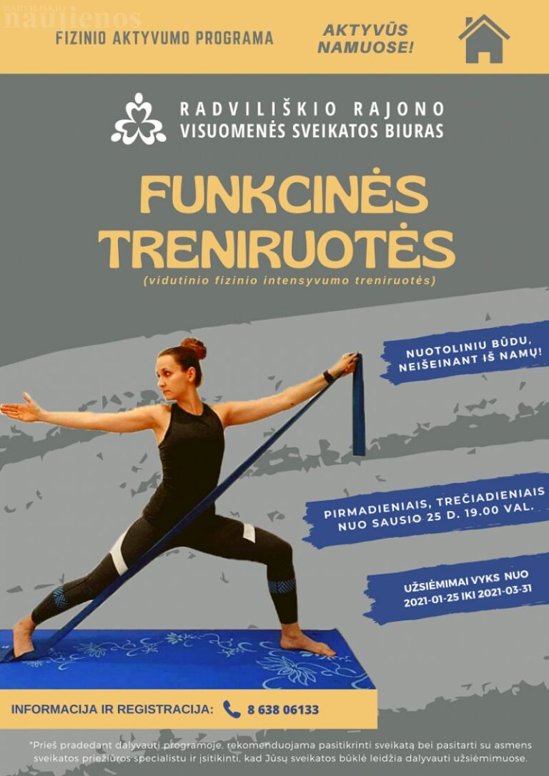 Registruokitės į nemokamas funkcines treniruotes su trenere Jolanta