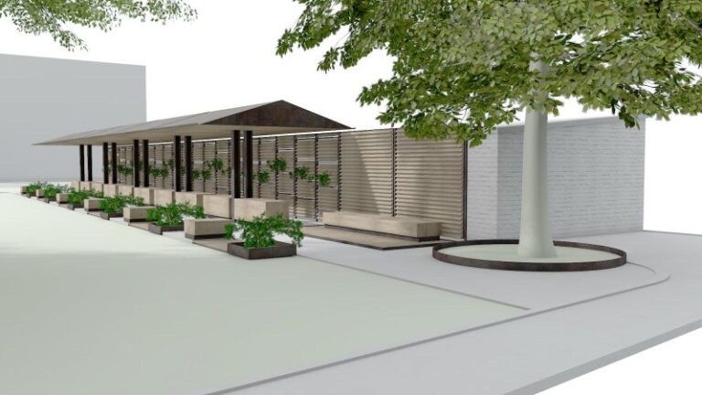 Vietoj sutrūnijusių pašiūrių – naujos prekyvietės Radviliškio miesto centre kontūrai