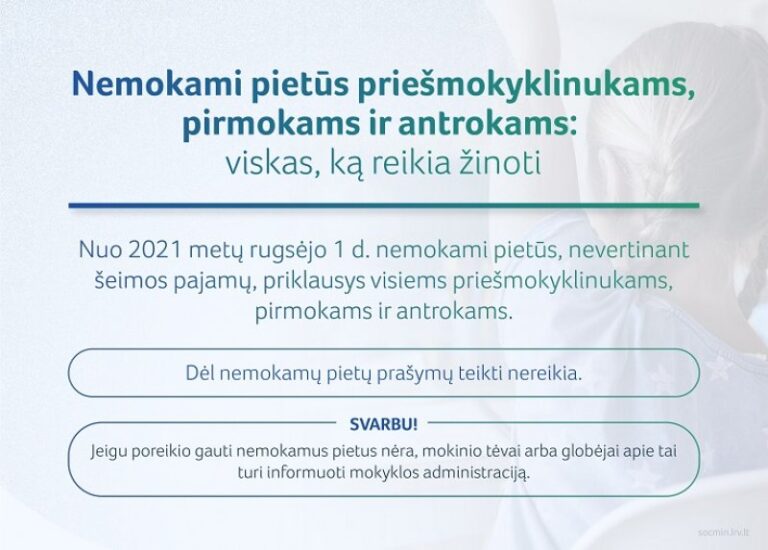 Nemokamas maitinimas ir parama mokinio reikmenims – viskas, ką reikia žinoti