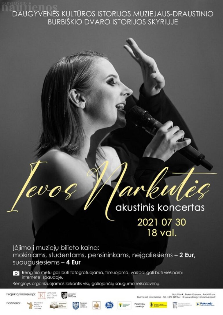 Burbiškio dvaro parke koncertuos Ieva Narkutė