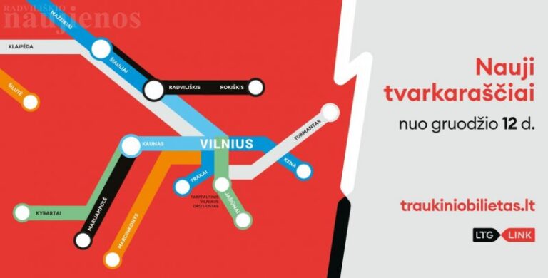 Nauji traukinių tvarkaraščiai nuo gruodžio 12 dienos