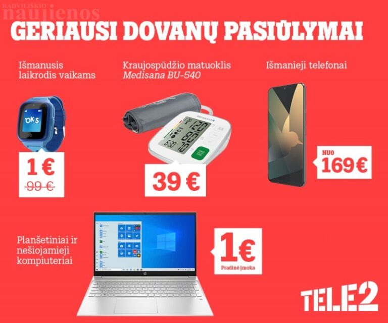 Šventiniai „Tele2“ pasiūlymai nesibaigia: nuolaidos laikrodžiams, telefonams, kompiuteriams