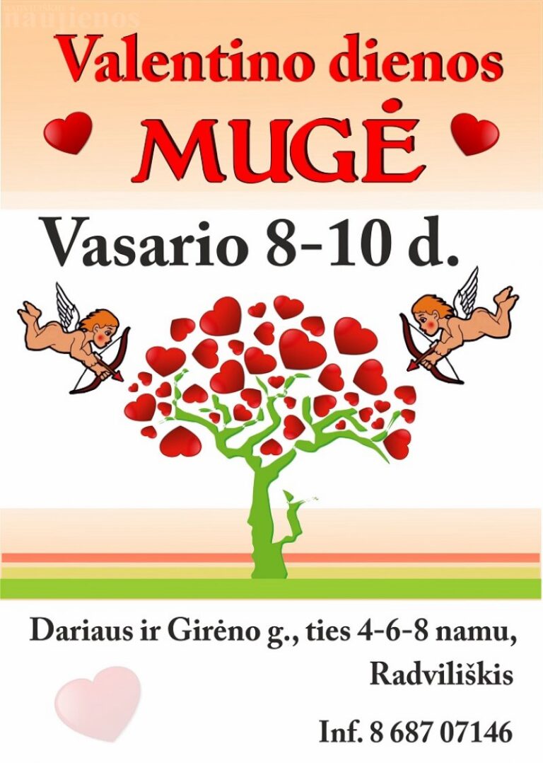 Vasario 8-10 dienomis Radviliškyje vyks Valentino dienos mugė
