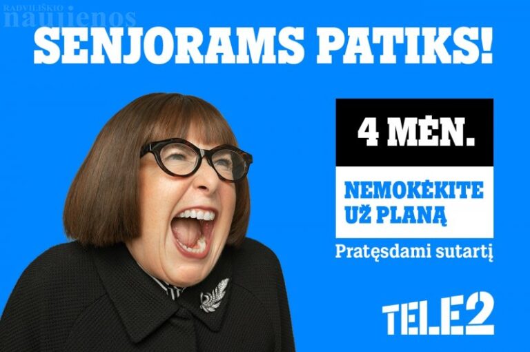 „Tele2“ pasiūlymas senjorams – pratęsus sutartį dabar, už planą nereikės mokėti net 4 mėn.