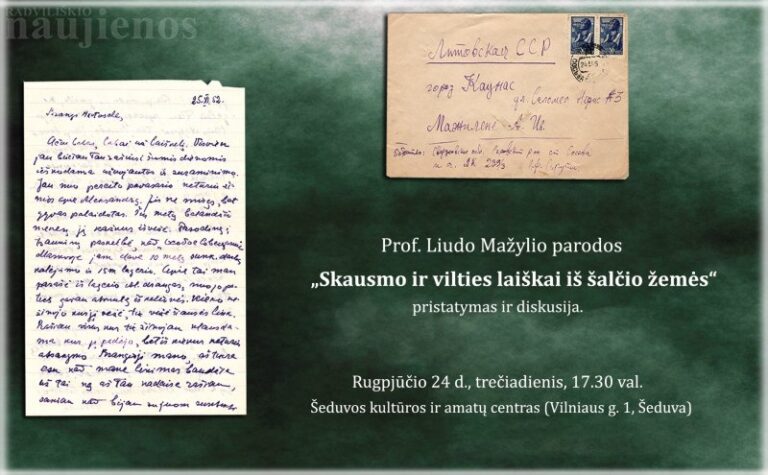 Prof. L. Mažylis kviečia į susitikimą Šeduvoje: parodos pristatyme – laiškai iš tremties ir sąsajos su šiandiena