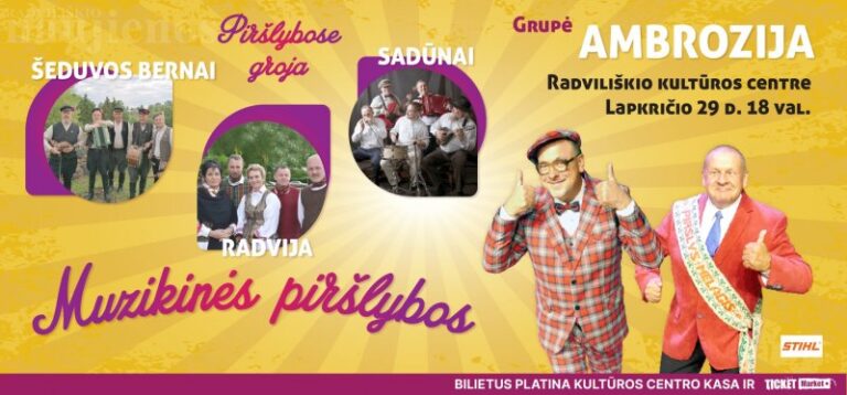 Grupė AMBROZIJA pristato: MUZIKINĖS PIRŠLYBOS Radviliškio kultūros centre