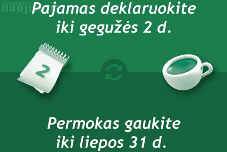 Iki gegužės 2-osios būtina deklaruoti pajamas