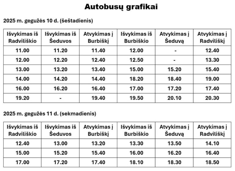 Į Tulpių žydėjimo šventę iš Radviliškio ir Šeduvos autobusai veš nemokamai