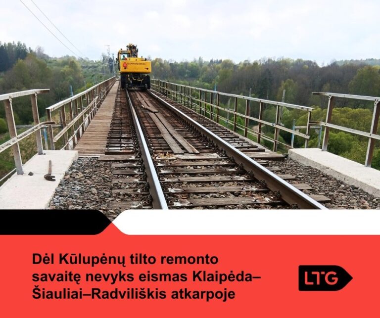 Dėl geležinkelio tilto remonto nekursuos traukiniai tarp Radviliškio ir Klaipėdos