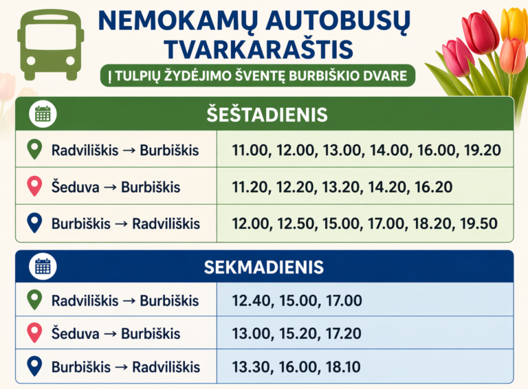 Tulpių šventę pasieksite paprasčiau: kursuos nemokami autobusai